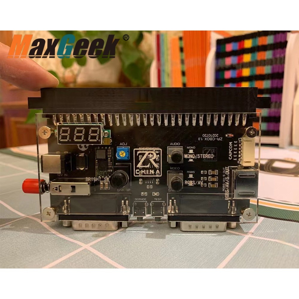 Maxgeek-placa base con conector Cbox para SNK, MVS, CPS, CAPCOM, Juego Arcade Retro, carcasa opcional o Cable de vídeo